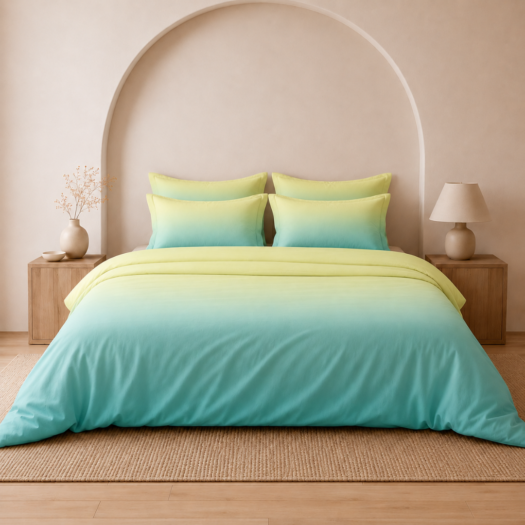 ombre bedsheet, cotton bedsheet, double bed bedsheet