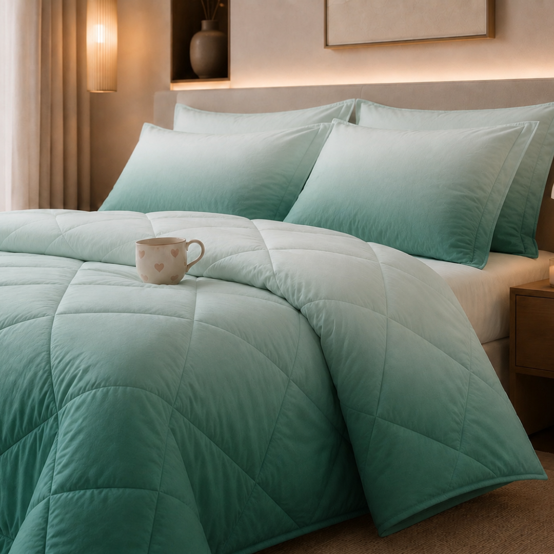 Ombre comforter (Teal) - Image 4