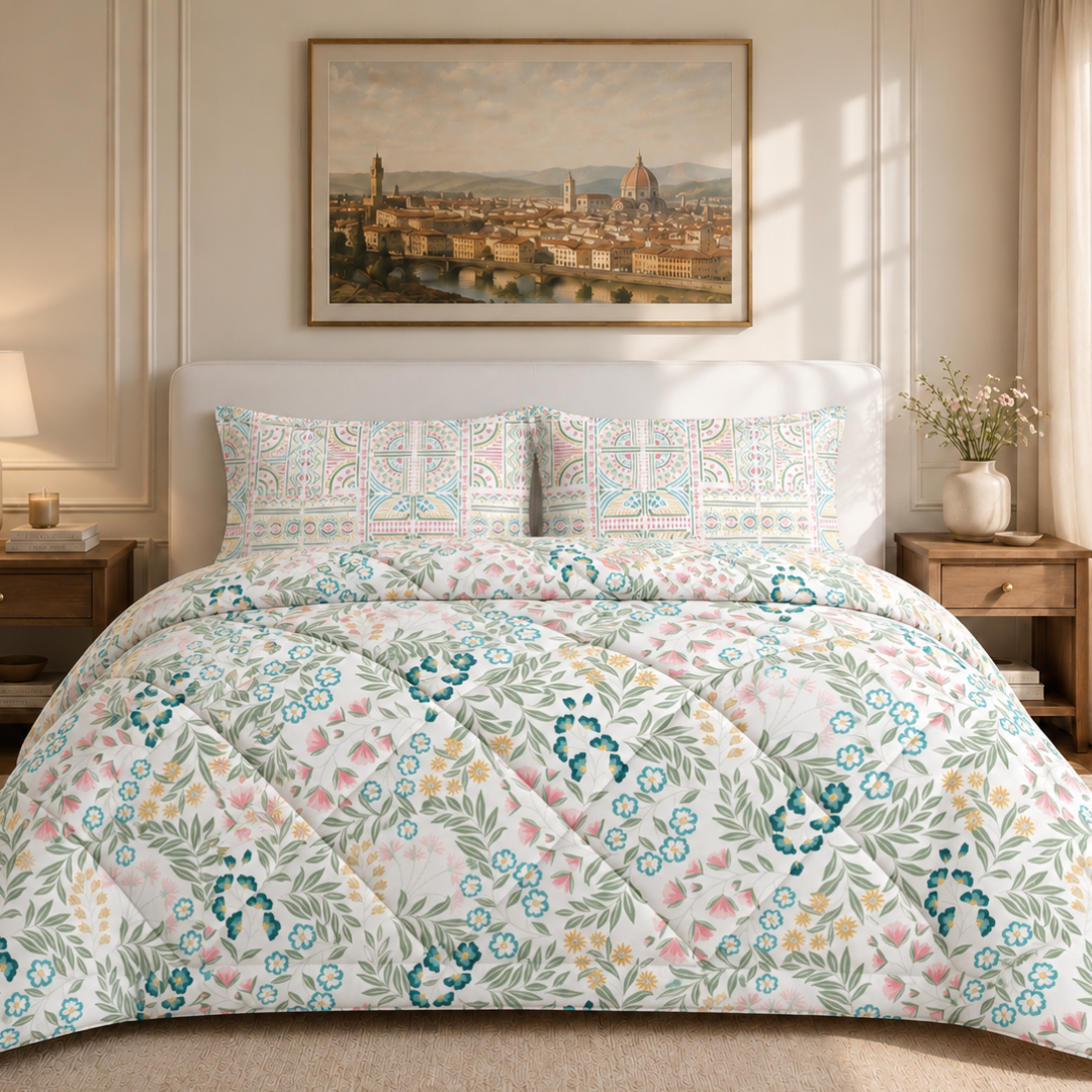 Florence comforter (White and green) - Image 3