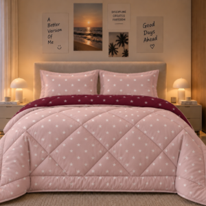 Stellar comforter (Pink and maroon)