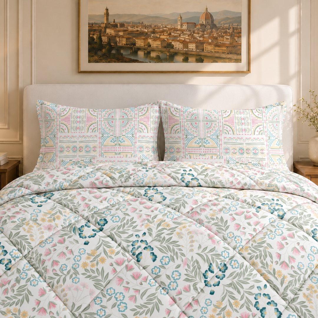 Florence comforter (White and green) - Image 4