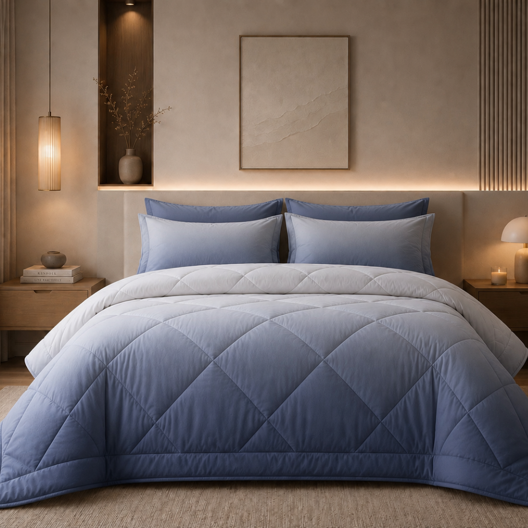 Ombre comforter (Light blue)