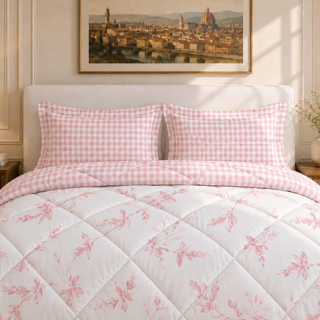 Florence comforter (White and Pink) - Image 2