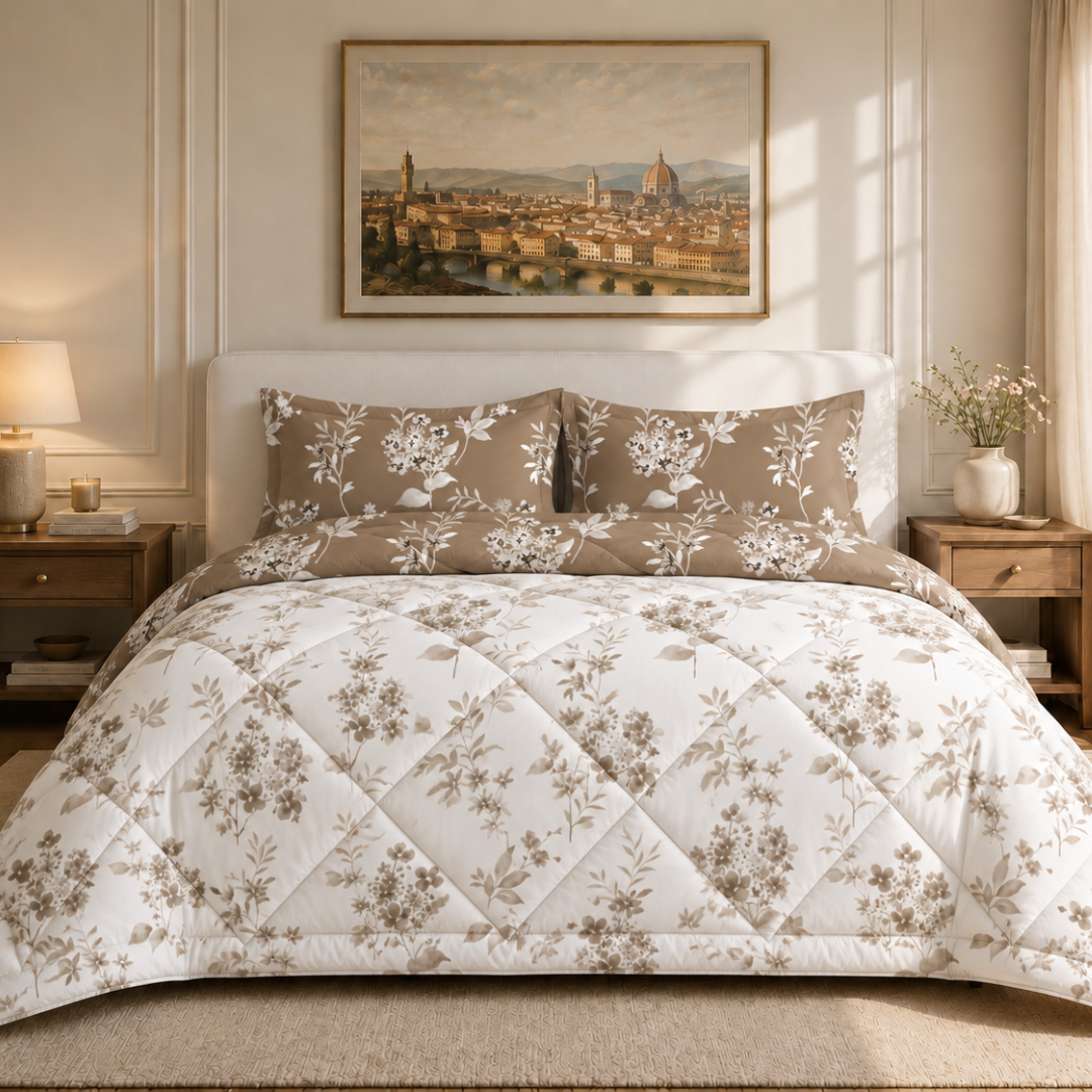 Florence comforter (White and brown)