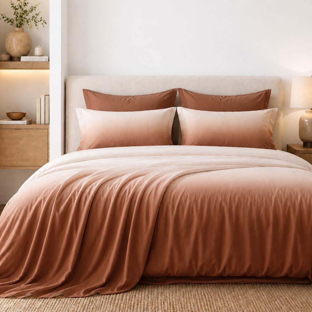 ombre cotton bedsheet, double bed bedsheet