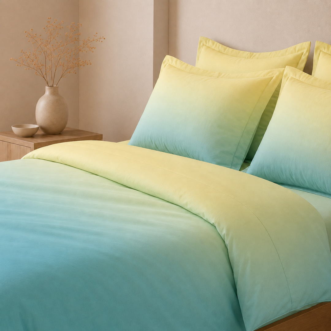 Digital Ombre Bedsheet (Teal Yellow) - Image 3