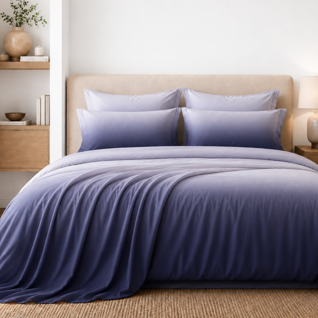 Ombre bedsheet ( Indigo )