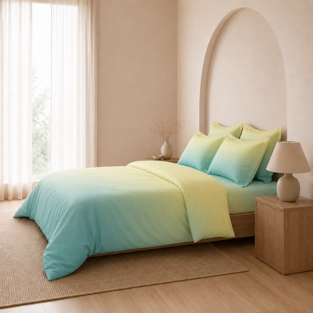 Digital Ombre Bedsheet (Teal Yellow) - Image 4