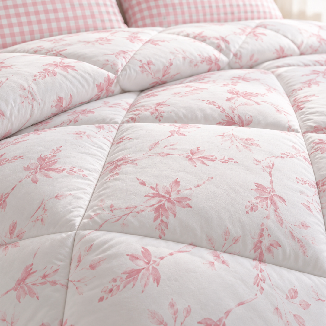Florence comforter (White and Pink) - Image 4