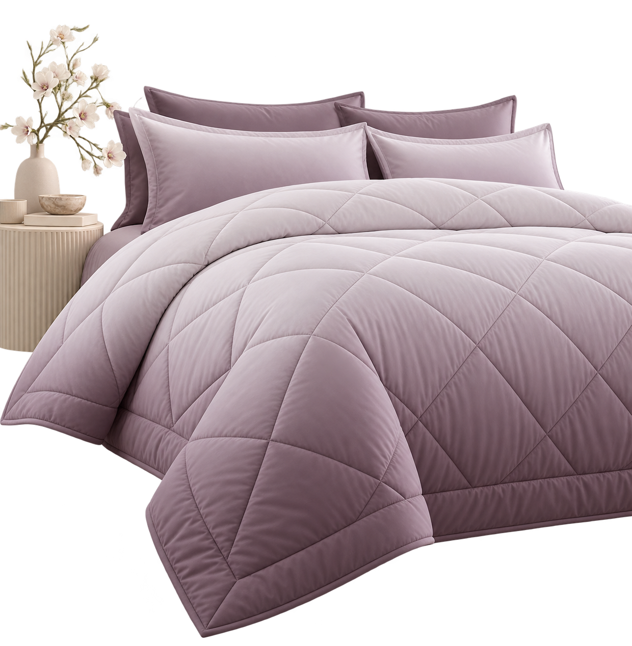 Mauve Quilted Bedding Ensemble d1f3038a 656c 4fe9 b98d d2d8b590cc92